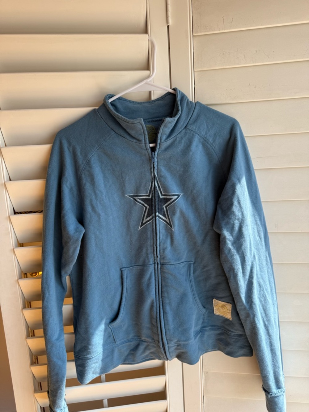 Dallas y2k Blue Star Zip Front Jacket
